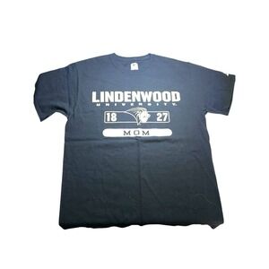 Women's Lindenwood university T-shirt Lindenwood Mom Russell Size‎ Medium Black